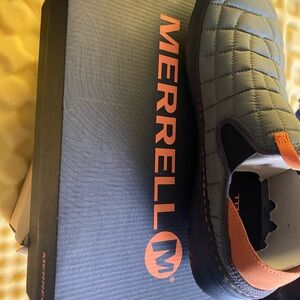 Merrell Quilted Slip-On Shoes in Gray and Orange